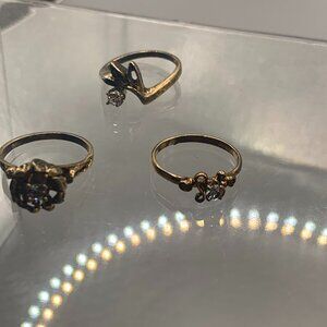 3CT Vintage Electro Plated Cubic Zirconia Women Size 7 Rings